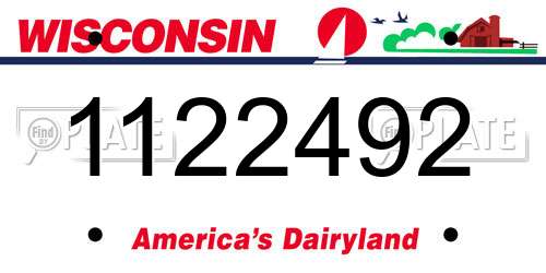 1122492 Wisconsin License Plate