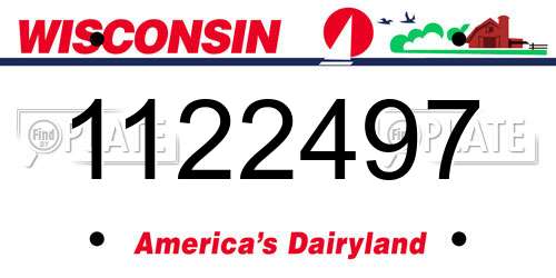 1122497 Wisconsin License Plate