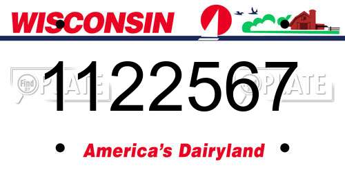 1122567 Wisconsin License Plate