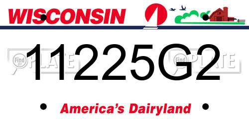 11225G2 Wisconsin License Plate