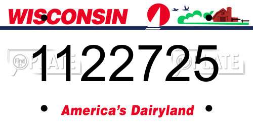 1122725 Wisconsin License Plate