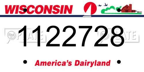 1122728 Wisconsin License Plate