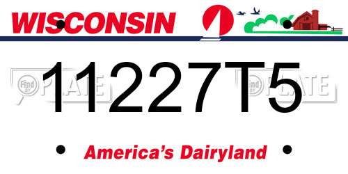 11227T5 Wisconsin License Plate