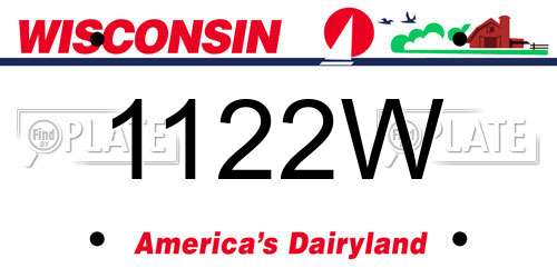1122W Wisconsin License Plate