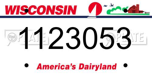 1123053 Wisconsin License Plate