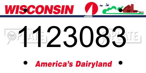 1123083 Wisconsin License Plate