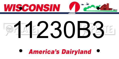 11230B3 Wisconsin License Plate