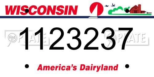 1123237 Wisconsin License Plate