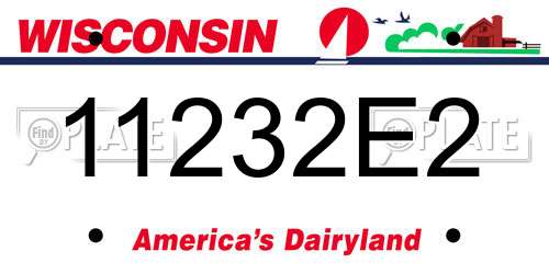 11232E2 Wisconsin License Plate