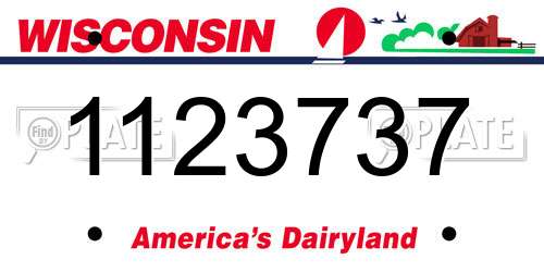 1123737 Wisconsin License Plate