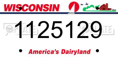 1125129 Wisconsin License Plate