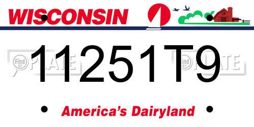 11251T9 Wisconsin License Plate