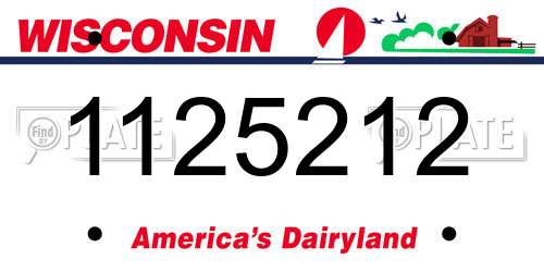 1125212 Wisconsin License Plate