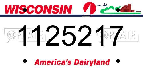 1125217 Wisconsin License Plate