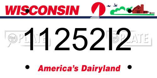 11252I2 Wisconsin License Plate