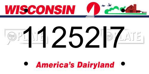 11252I7 Wisconsin License Plate