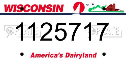 1125717 Wisconsin License Plate