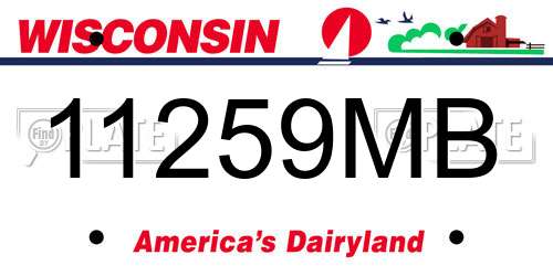 11259MB Wisconsin License Plate