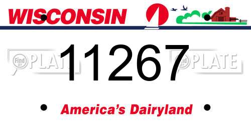 11267 Wisconsin License Plate
