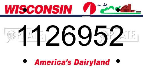 1126952 Wisconsin License Plate