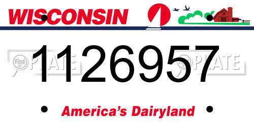 1126957 Wisconsin License Plate