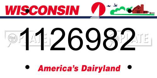 1126982 Wisconsin License Plate