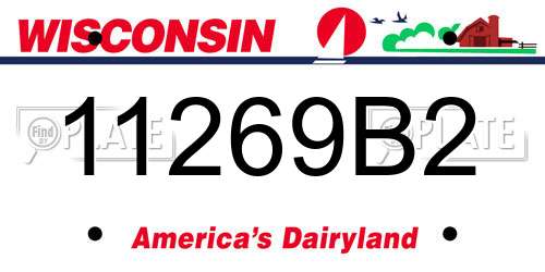 11269B2 Wisconsin License Plate