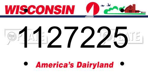 1127225 Wisconsin License Plate