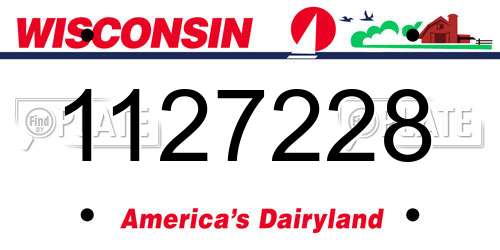 1127228 Wisconsin License Plate