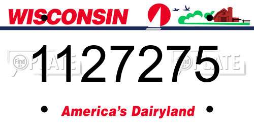 1127275 Wisconsin License Plate