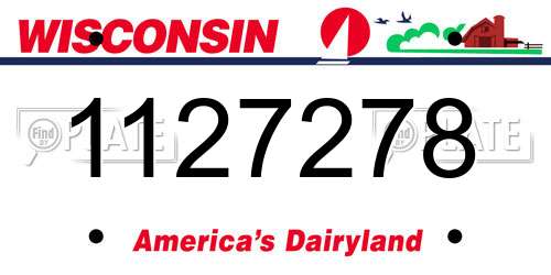 1127278 Wisconsin License Plate