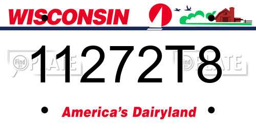 11272T8 Wisconsin License Plate