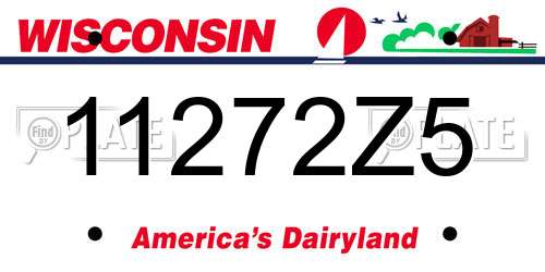 11272Z5 Wisconsin License Plate