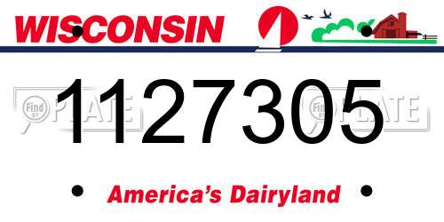 1127305 Wisconsin License Plate