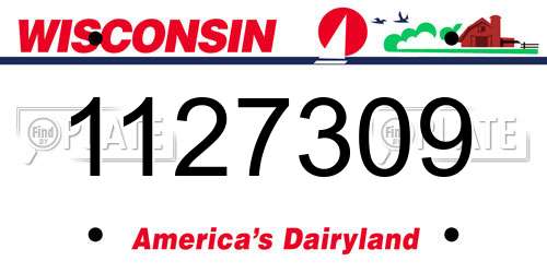 1127309 Wisconsin License Plate