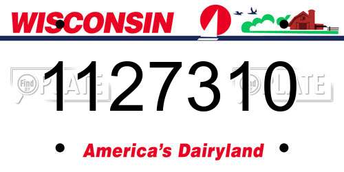 1127310 Wisconsin License Plate