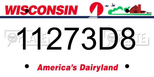 11273D8 Wisconsin License Plate