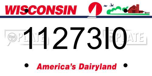 11273I0 Wisconsin License Plate