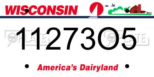 11273O5 Wisconsin License Plate