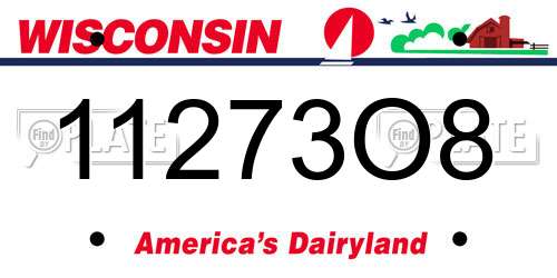 11273O8 Wisconsin License Plate