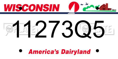 11273Q5 Wisconsin License Plate