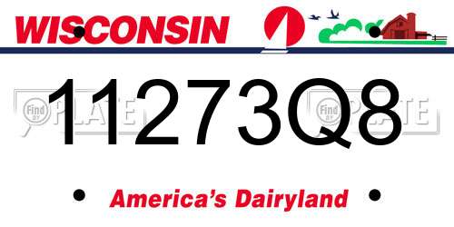 11273Q8 Wisconsin License Plate