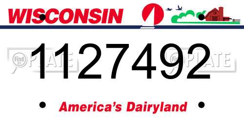 1127492 Wisconsin License Plate