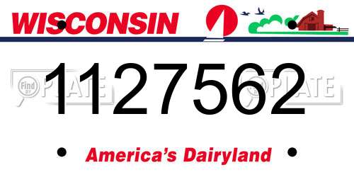 1127562 Wisconsin License Plate