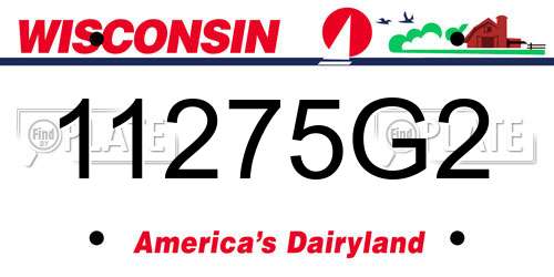 11275G2 Wisconsin License Plate