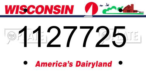 1127725 Wisconsin License Plate