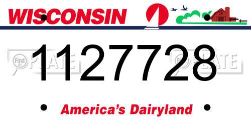 1127728 Wisconsin License Plate