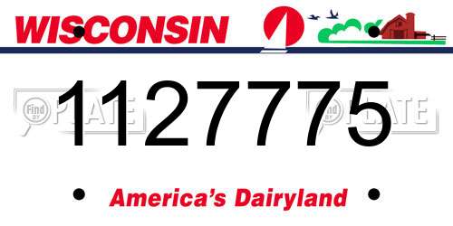 1127775 Wisconsin License Plate