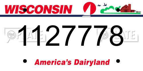 1127778 Wisconsin License Plate