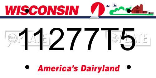11277T5 Wisconsin License Plate